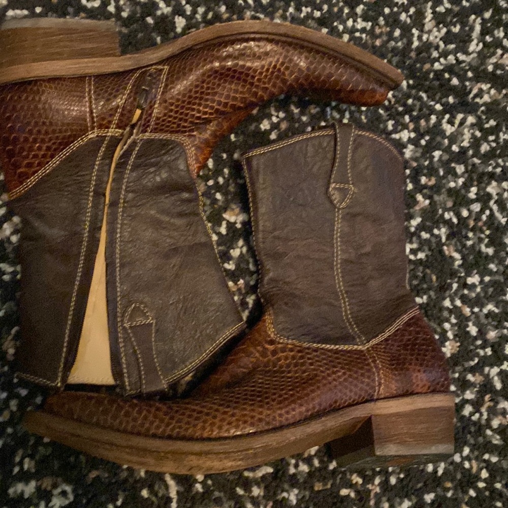 Snake skin cowboy boots